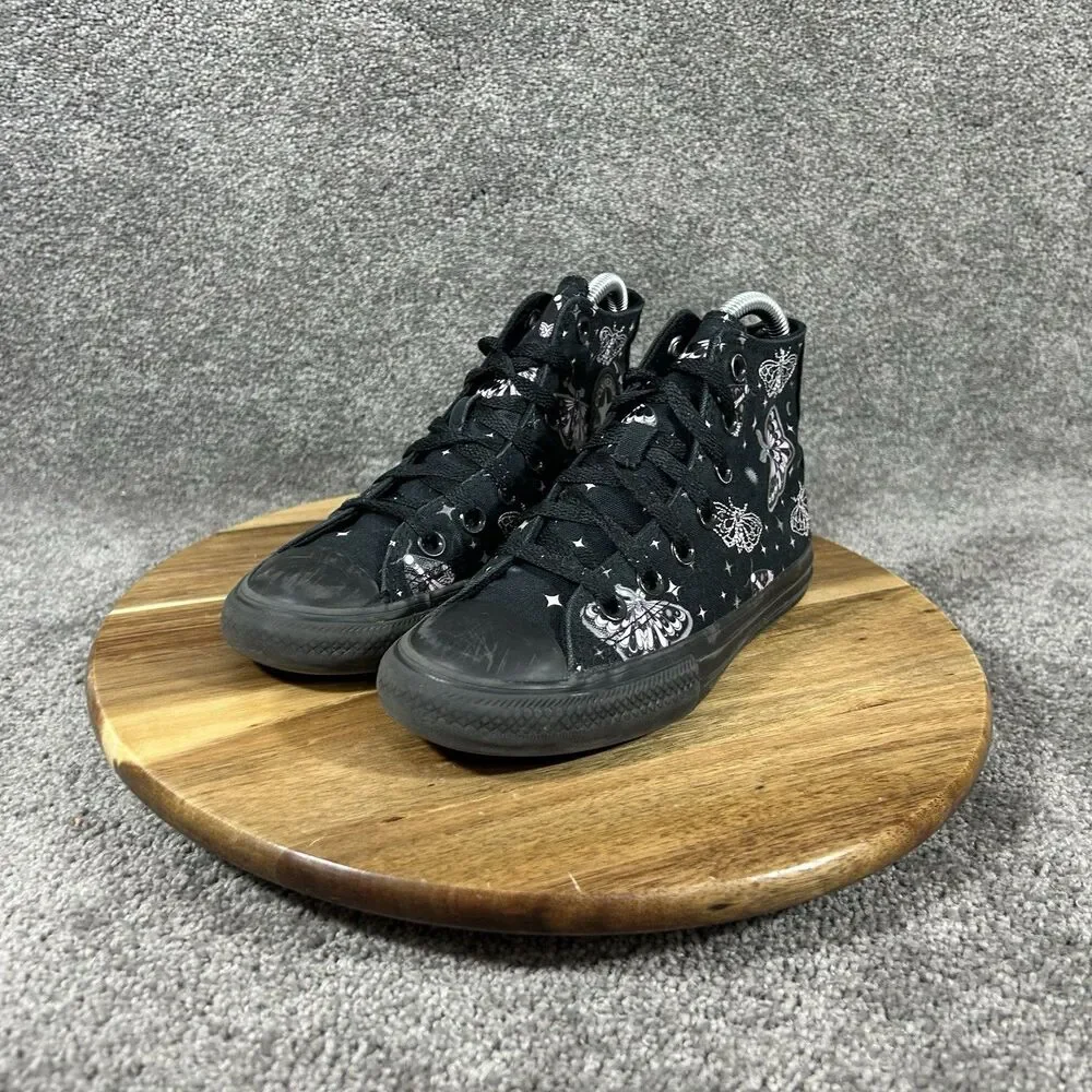 Converse Chuck Taylor All Star Kids Size 2 Black Celestial Moth High Top Shoes